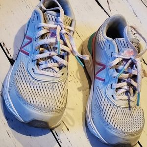 New Balance size 13.5 light gray, pink, teal